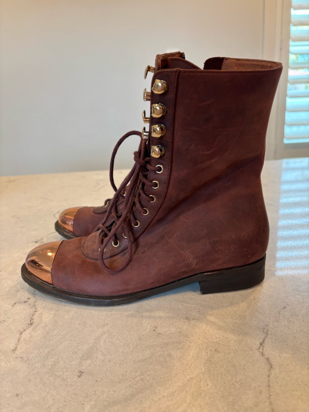 Jeffrey Campbell Zorro Rose Gold Toe Caps Size 6.5